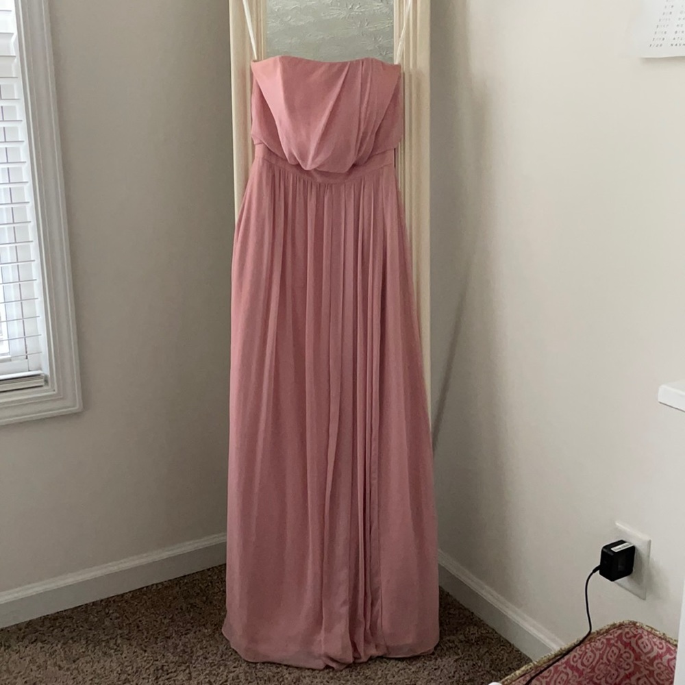Dessy Collection strapless pink gown size 6